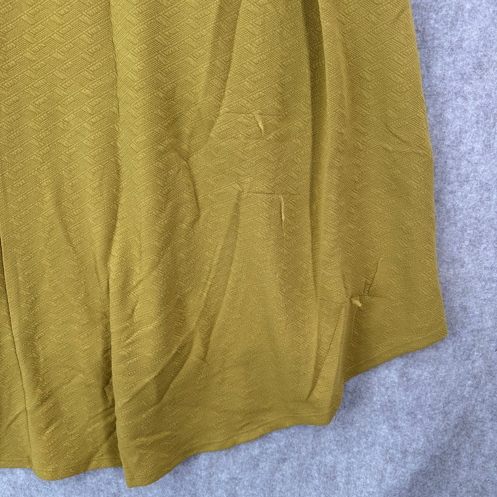 NEW LuLaRoe Carly Dress Mustard Yellow Textured Pocket Tunic Top 2XL FLAWS - Picture 4 of 10